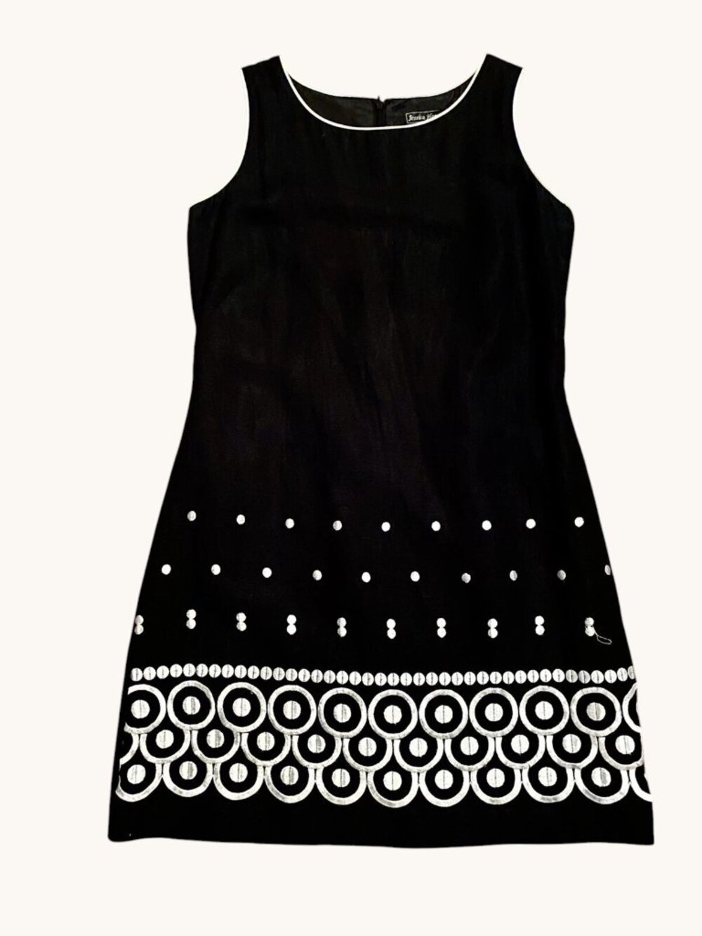 Jessica Howard Black White Embroidered Dress